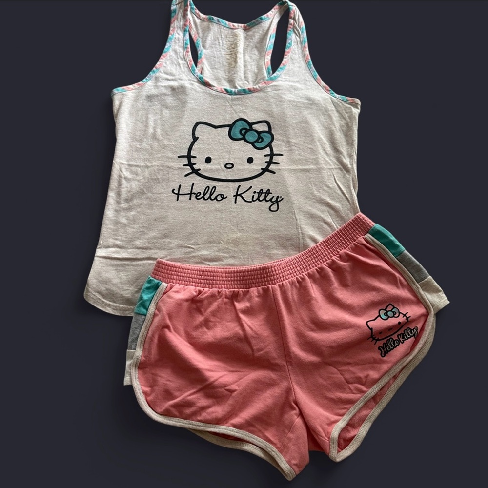 Hello Kitty Cream and Pink Tank Top Set